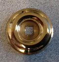 BALDWIN  ROSE US3 POLISHED BRASS 1/4 SQUARE BROACH 1 1/2" DIAMETER