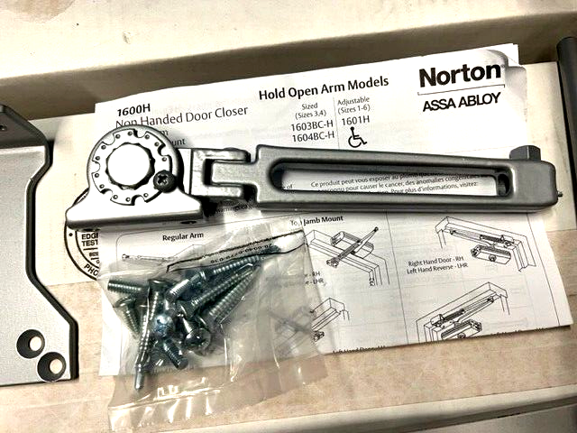 YALE DOOR CLOSER HOLD OPEN ARM 400-3 AKA 400-8 WITH 588 HPA BRACKET ALUMINUM