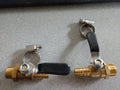 MISHIMOTO MINI GATE VALVES (2 PCS) AND CLAMPS BARB X MALE BRONZE W/ SS CLAMPS