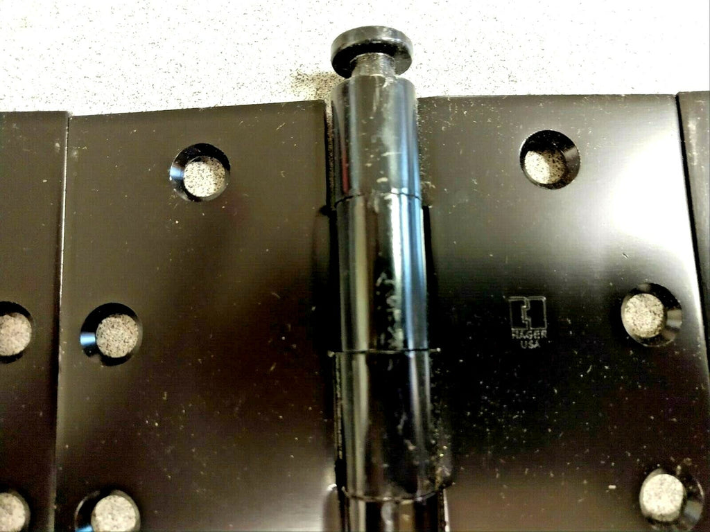 5 EACH HAGER HINGE 1279 4.5 H X 4.5 W  L1 BLACK PAINTED LESS FASTENERS  