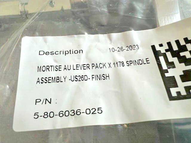 ACCENTRA YALE AU 904 X 905 AUGUSTA HANDLE SET W/ SPLIT SPINDLE US26D DULL CHROME