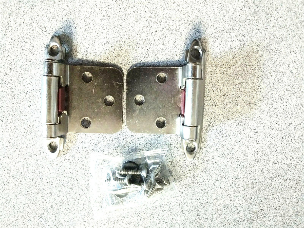 25 pair Self-Closing Flush Mount Spring Cabinet Hinges 1.5" Chrome ULTRA #98292