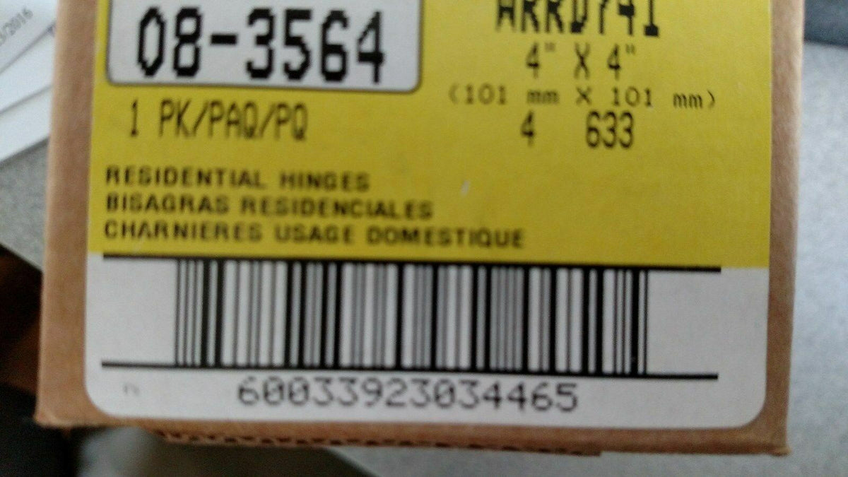 1 BOX OF 3 HINGES STANLEY WR RD741 4 X 4 US4  SATIN BRASS PLATED  1/4" RADIUS 