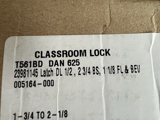 FALCON LOCK T561BD DAN 625 CLASSROOM POLISHED CHROME FOR SFIC LESS CORE