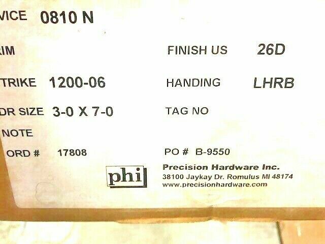 PRECISION EXIT DEVICE 0810N 26D LHR RIM EXIT 3 x 7 US26D NOT REVESIBLE EXIT ONLY
