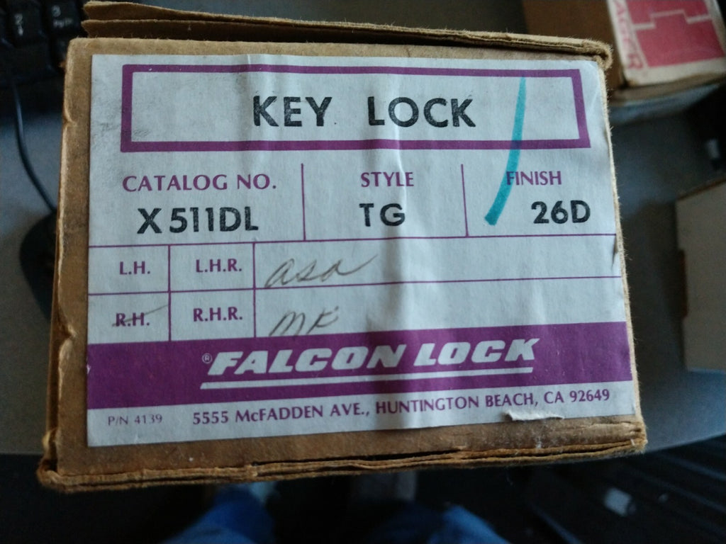 FALCON LOCK X511DL TG 626  ENTRY GRADE 1 for SFIC 6 PIN LESS CORE LEFT HAND