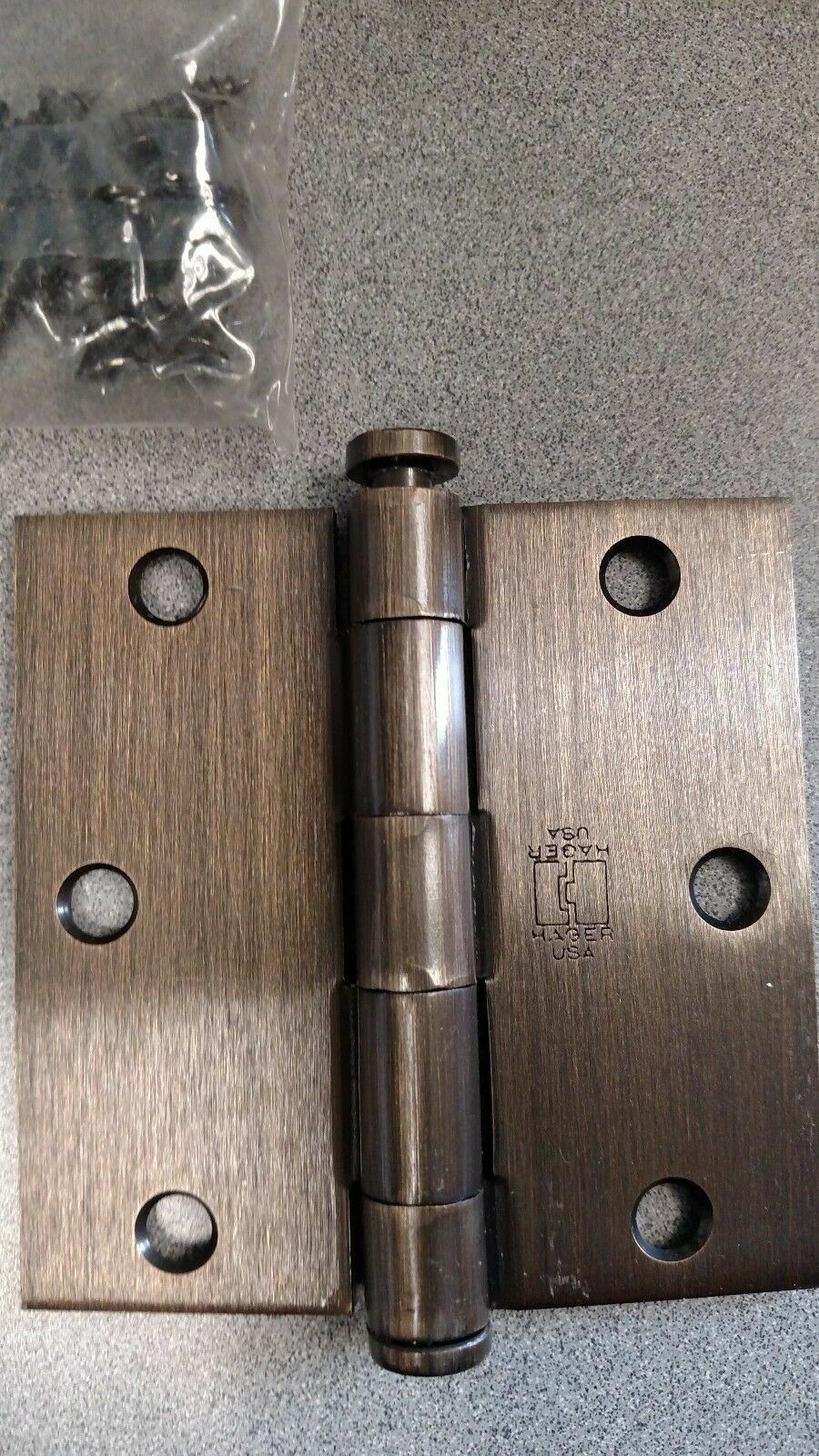 BOX OF 1PAIR (2 PCS) HAGER HINGE 1279 3 1/2 X 3 1/2  US 10A X ALL WOOD SCREWS