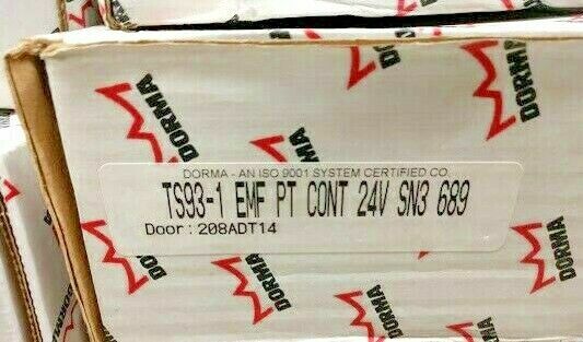 DORMA TS93-1 EMF PT CONT 24V SN3 689 ALUMINUM NOS