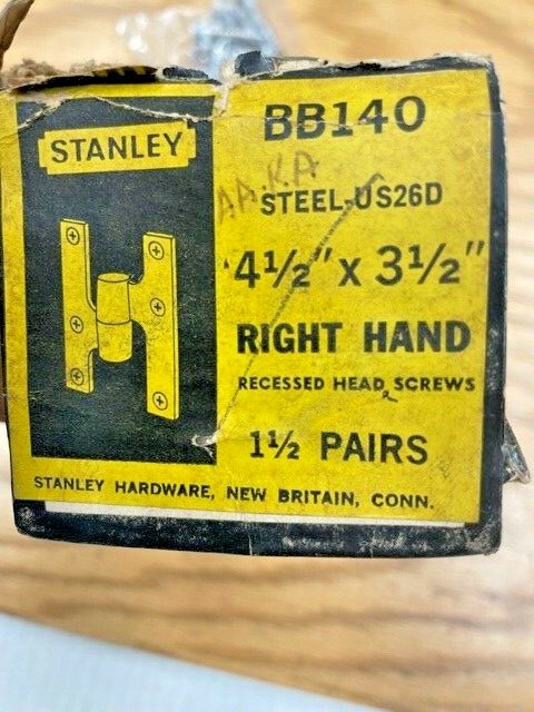 3ea. BB140 4.5 x 3.5 26D RH Olive knuckle hinge ART DECO RETRO LOOK