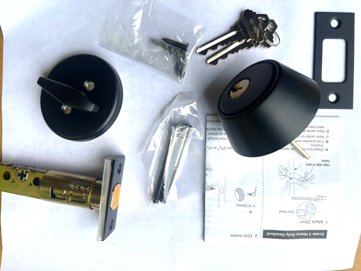 SMR-S1160C-1D FLAT BLACK  SINGLE CYLINDER DEADBOLT SCHLAGE SC4  6 PIN