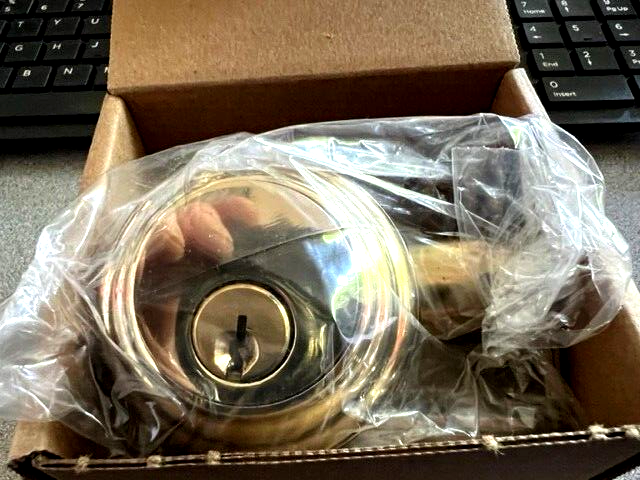 EMTEK 8455 US3 PVD POLISHED BRASS LIFETIME SINGLE CYL DEADBOLT 2 3/8"BS