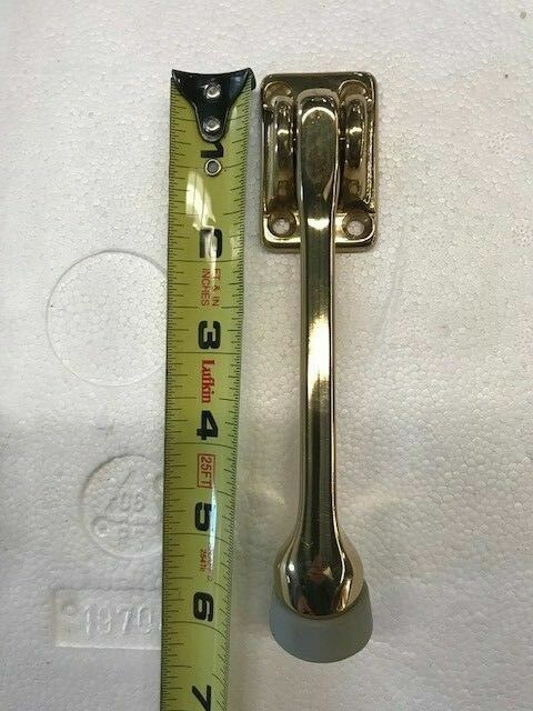 1 EACH CAST SOLID BRASS POLISHED BRASS  5" KICK DOWN FLIP OVER DOOR STOPS 