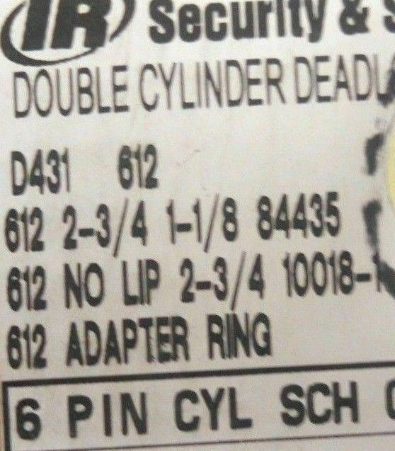 FALCON LOCK D431 DOUBLE CYLINDER DEADBOLT US 10 BMHA 612 SCHLAGE C