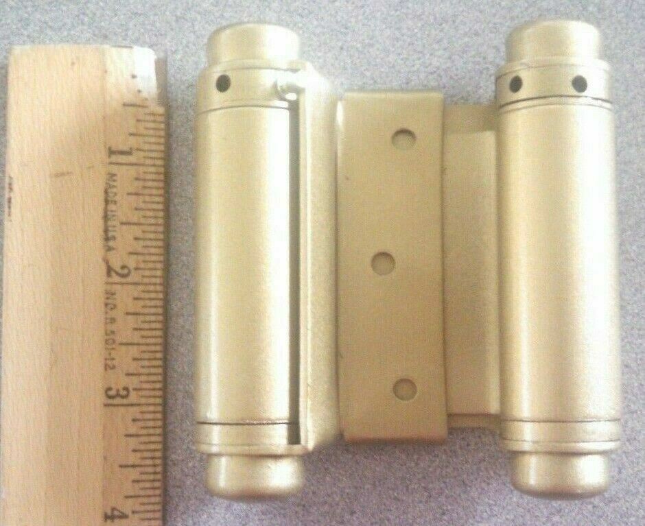 1 PAIR  EQUAL TO BOMMER 3029-3  3" SPRAYED BRASS DOUBLE ACTING SPRING HINGE