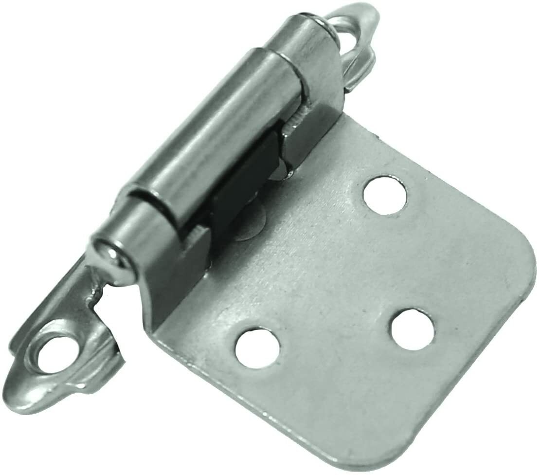 1 pair Self-Closing Flush Mount Spring Cabinet Hinges 1.5" Chrome ULTRA #98292
