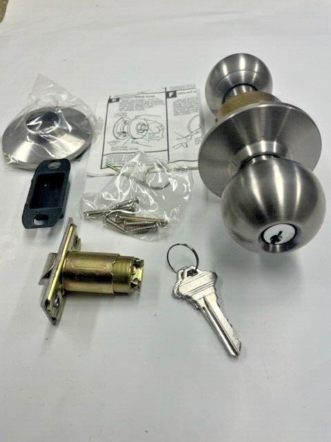 LOCKSMITH SMR IP 80 B SCHLAGE C CLASSROOM US32D 2 3/8" BACKSET ORBIT KNOB MINT