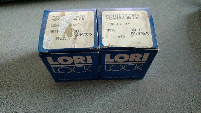 1 PR (TWO EA) LOCKSMITH LORI ILCO  4200-19-1-04-212 NOS 1" MORTISE CYL KA2 SCH C