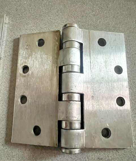 3 EACH MCKINNEY HEAVY WEIGHT HINGE T4A3786  4 1/2 X 4 1/2" US26D USED ASSA ABLOY