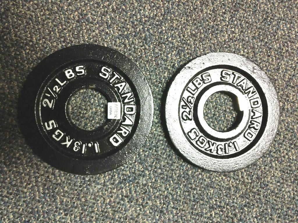 Ader Standard 2.5 LB 1" Hole Black Cast Iron Weight Plate Pair (2 pcs)