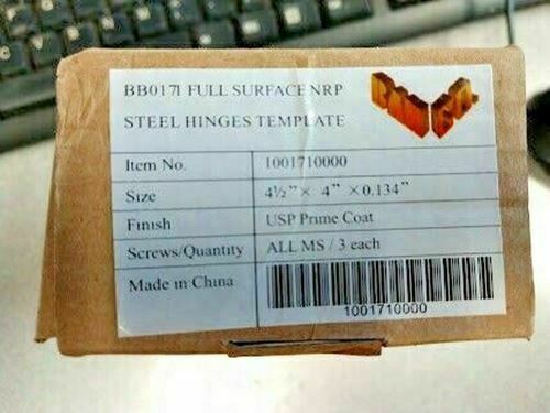 BOX OF 3 FULL SURFACE HINGES 4 1/2 " NRP X USP BB0171 X USP NRP
