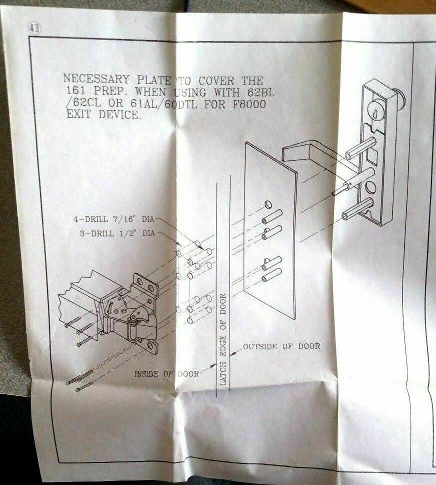CAL ROYAL FPL US32D COVER PLATE FOR F8000 EXIT DEVICE