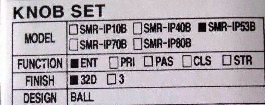 LOCKSMITH SMR IP 53B SCHLAGE C ENTRY US32D 2 3/8" BACKSET KNOB MINT