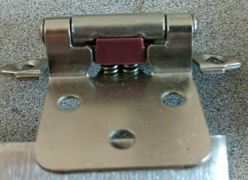 1 pair Self-Closing Flush Mount Spring Cabinet Hinges 1.5" Chrome ULTRA #98292