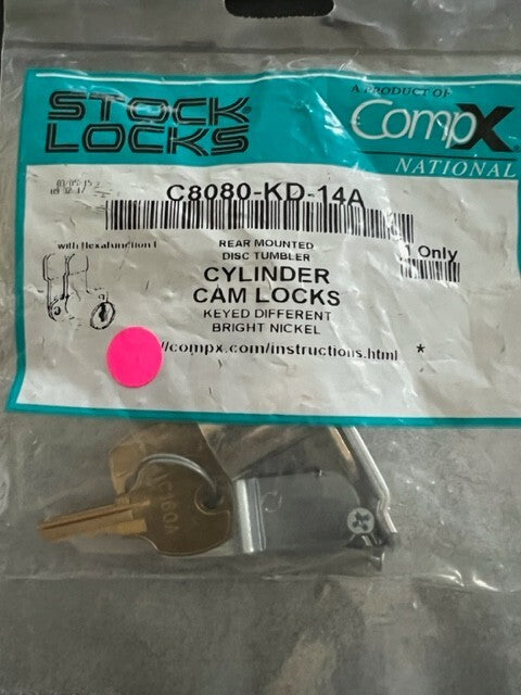 C8080-KD-14A CYLINDER CAM LOCK KIT BRIGHT NICKEL  COMPX