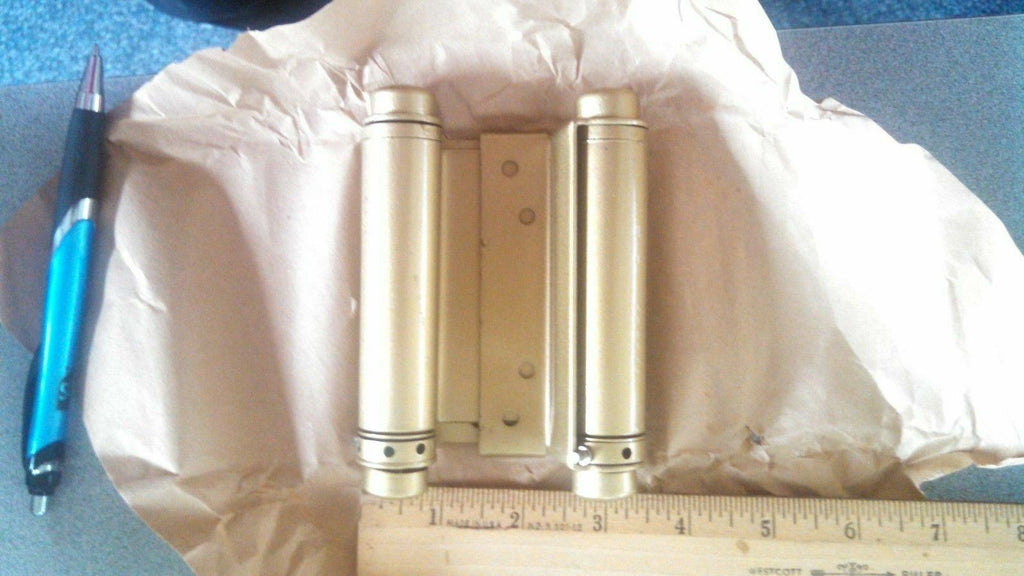 1 PAIR equal to BOMMER 3029 DOUBLE ACTING SPRING HINGES 4" SPRAYED BRASS DASH