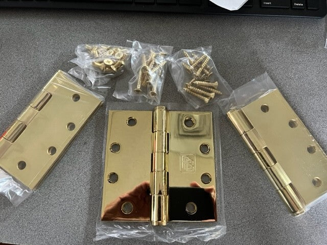 PBB PB81-US3 4 1/2 X 4 1/2" BRASS PLATED HINGES