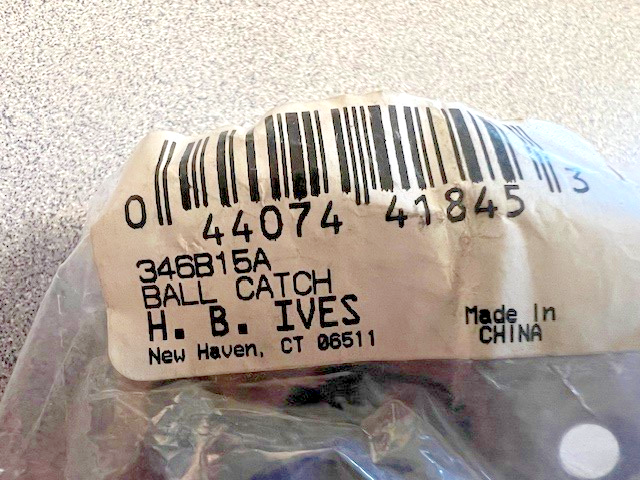 H. B. IVES 346B15A BALL CATCH IN US15A  ANTIQUE NICKEL  NEW