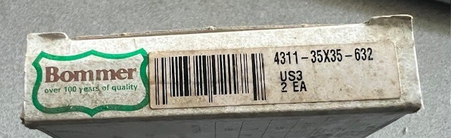 2 EACH BOMMER 4311 3.5 X 3.5 632  1/4" RADIUS CORNER US3 MADE IN USA POL BRASS
