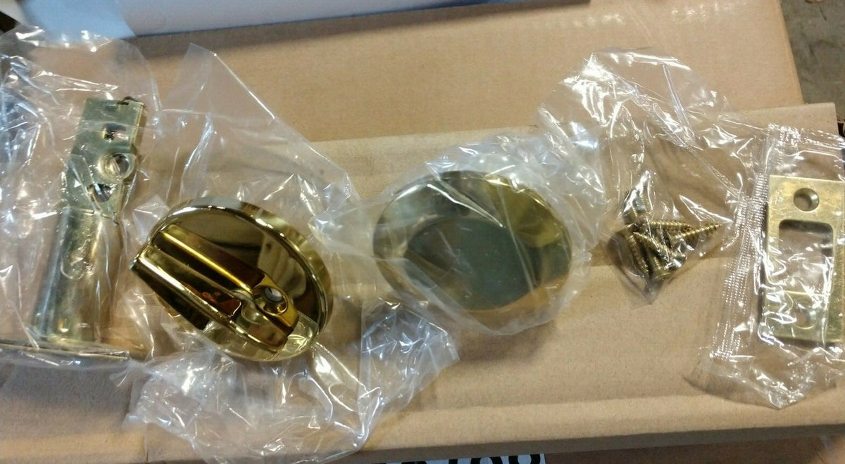LOCKSMITH SHEILD SECURITY 530167 SINGLE SIDED DEADBOLT 2 3/4" BS US3 POL BRASS