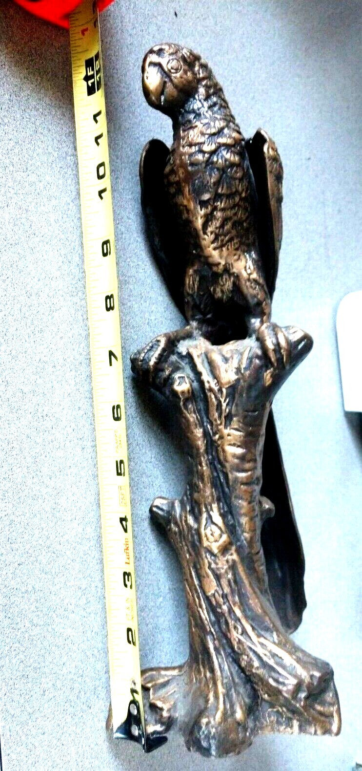 BRONZE PARROT STATUE 12 3/4" HIGH