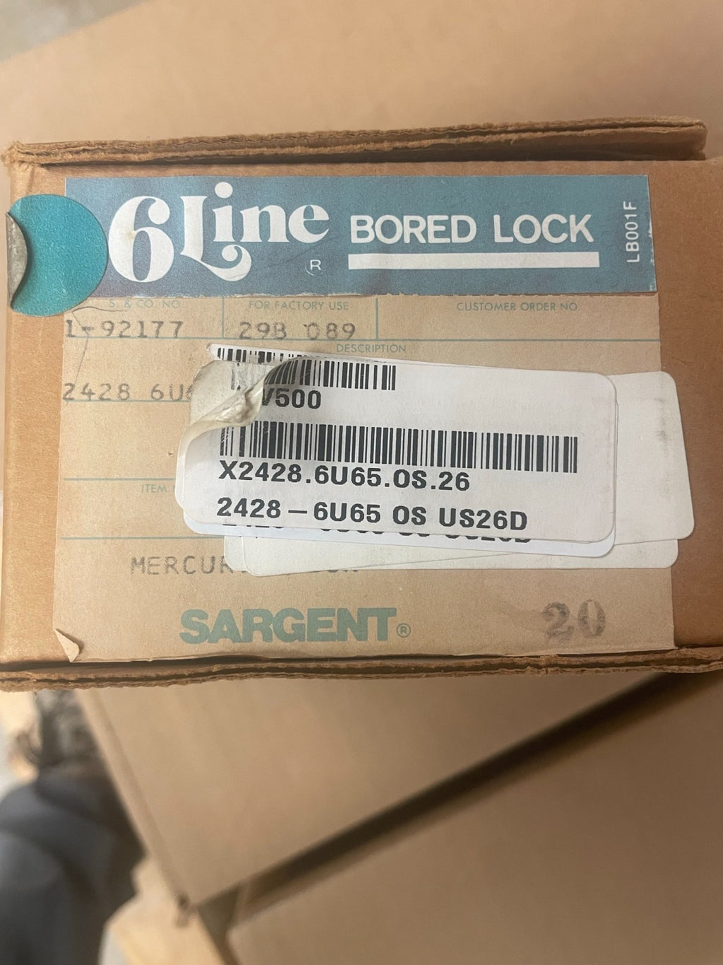 SARGENT LOCK 6U65 BS US26D PRIVACY 2 3/4" BACKSET BALL KNOB