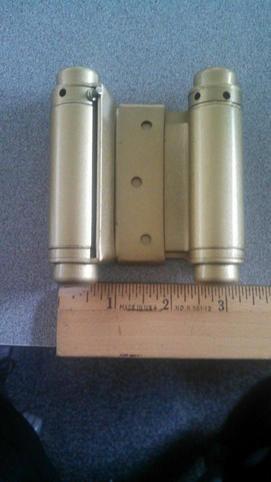 1 PAIR  EQUAL TO BOMMER 3029-3  3" SPRAYED BRASS DOUBLE ACTING SPRING HINGE