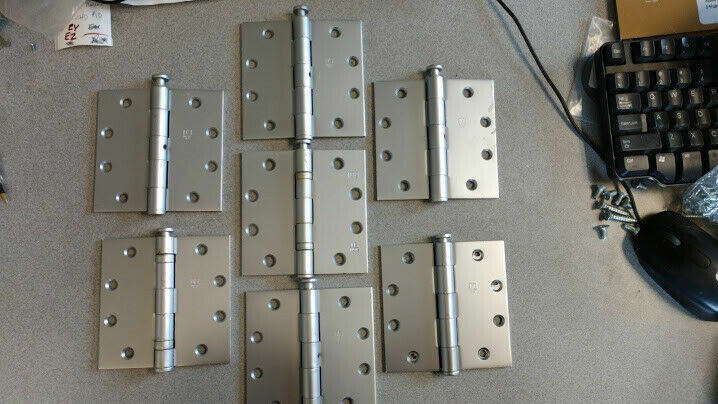 7 EACH MISC TEMPLATE HINGES 4 1/2" X 4 1/2 ALUMINUM PAINTED FINISH 