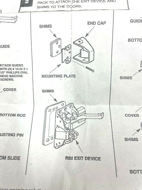1ea. Sargent 558 / 568 / Arrow SH65  Shim kit for rim exit device