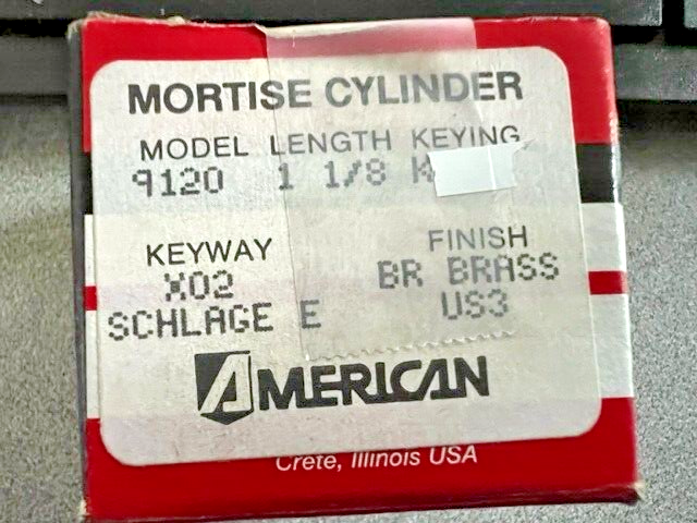 AMERICAN LOCK 9120 - 1 1/8" US3 SCHLAGE "E" KW AKA ILCO 7185SE-03 MADE IN USA