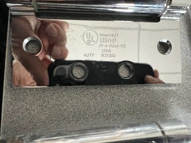 BOX OF 3 ULTRA HARDWARE UL DOOR  DOOR CLOSER SPRING HINGE CHROME 4 1/2" X 4 1/2"