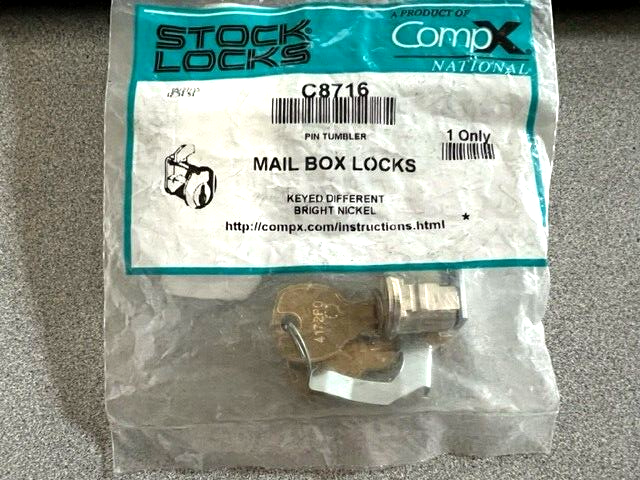 COMPX NATIONAL C8716 Cam Lock,For Thickness 9/64 in,Nickel