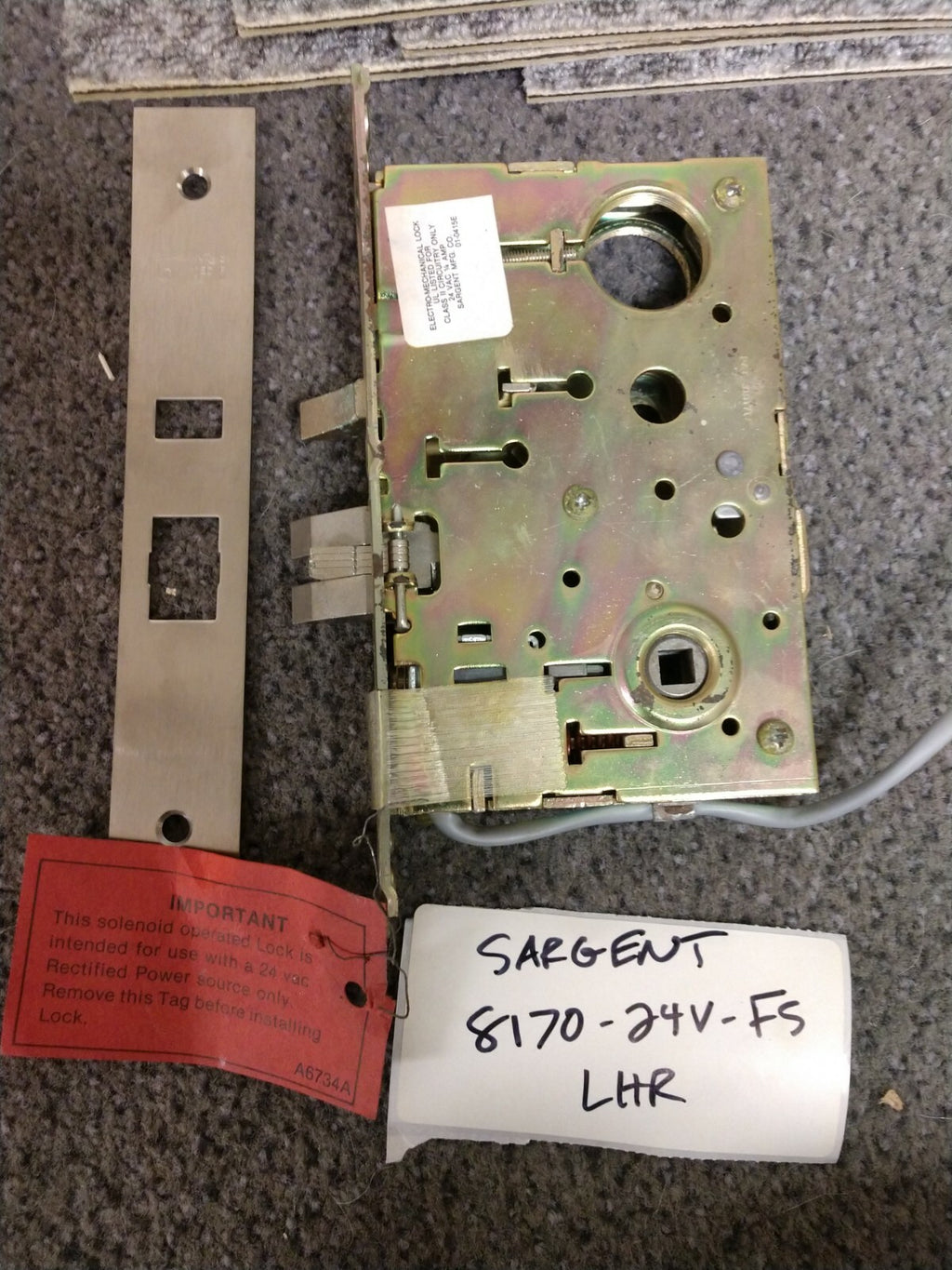 SARGENT LOCK 8170-24VDC-FS-LHR WITH FACEPLATE BODY ONLY