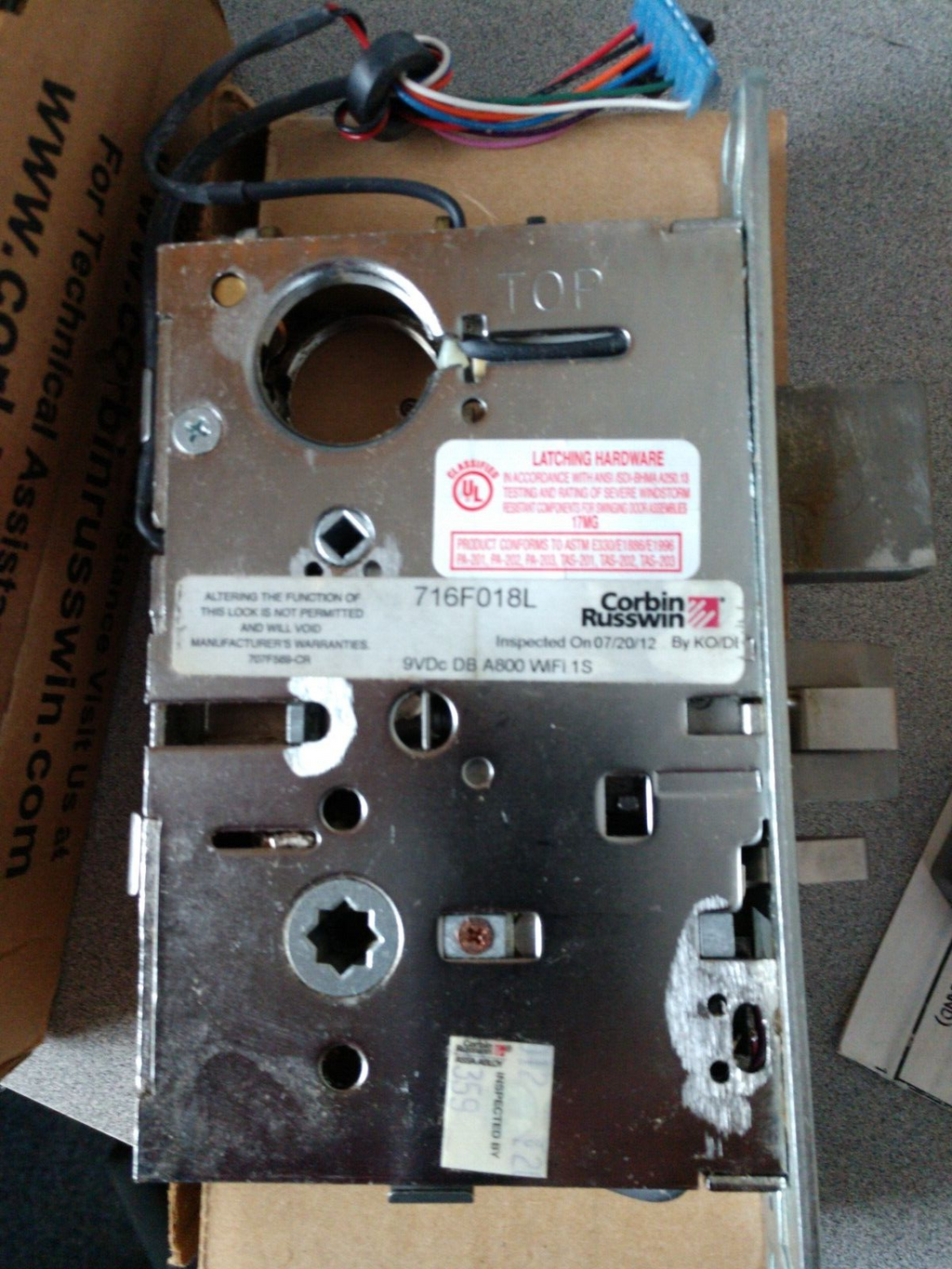CORBIN RUSSWIN 716F018L WIFI 9 VOLT LOCK BODY ONLY