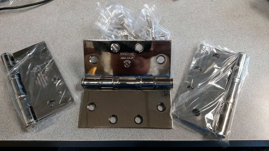 3 EACH MCKINNEY TA2714 4 1/2" X 4 1/2 US14 BRIGHT NICKEL BB HINGES UL WINDSTORM