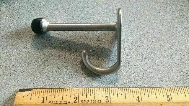 COMMERCIAL BATHROOM STALL COAT AND DOOR BUMPER STOP CAST STAINLESS STEEL