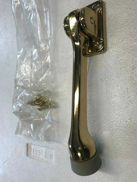 1 EACH CAST SOLID BRASS POLISHED BRASS  5" KICK DOWN FLIP OVER DOOR STOPS 