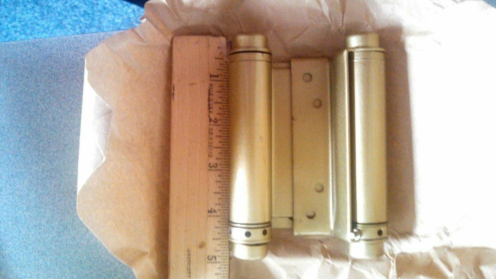 1 PAIR equal to BOMMER 3029 DOUBLE ACTING SPRING HINGES 4" SPRAYED BRASS DASH