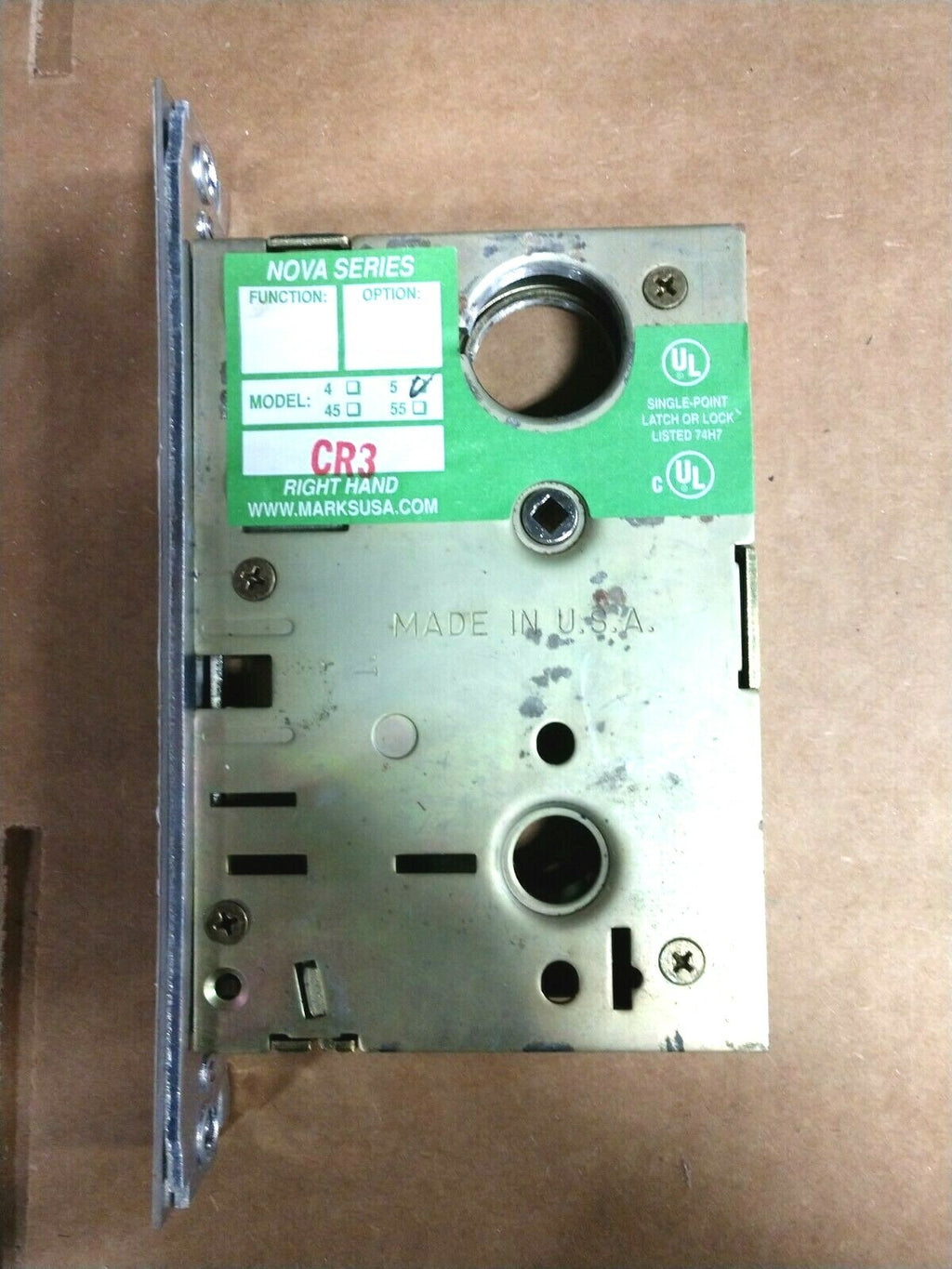 MARKS USA MORTISE DEADBOLT 5P/32D NOVA RH LESS CYLINDER SHOWN