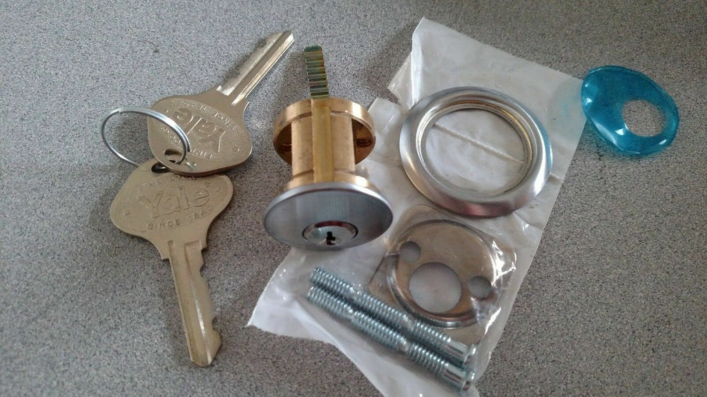 LOCKSMITH SOLID BRASS RIM CYLINDER 6 PIN US26D W/ KW9 KWIKSET KEYWAY W/ YALE BOW