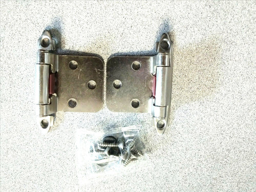 1 pair Self-Closing Flush Mount Spring Cabinet Hinges 1.5" Chrome ULTRA #98292